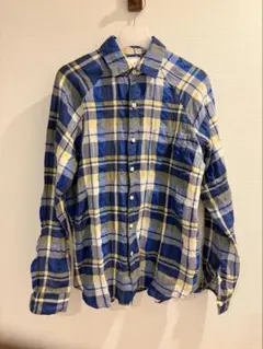 maillot マイヨ チェック柄 リネン長袖シャツ サイズ2のサムネイル