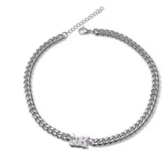 【新品】シルバーチェーン ネックレス Wモチーフ 男女兼用 韓国 海外製