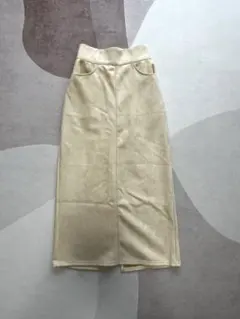 mystic タイトスカート ベージュ ハイウエスト ポケット付き 裏地付き F