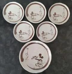 新品・未使用【ミッキーマウス　陶器皿　6枚セット(箱付き）三郷陶器株式会社】のサムネイル