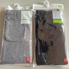 ユニクロ　キッズ　レギンス　100cm グレー ブラック セット