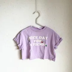 ピンク　お花　刺繍　半袖Tシャツのサムネイル