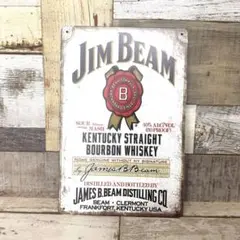 ブリキ看板☆ JIM BEAM ジムビーム ウイスキー BAR 459