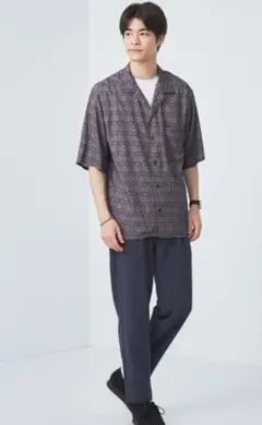 green label relaxing バティック プリント 半袖シャツ　Lのサムネイル