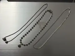シルバー チェーンネックレス 3点セット