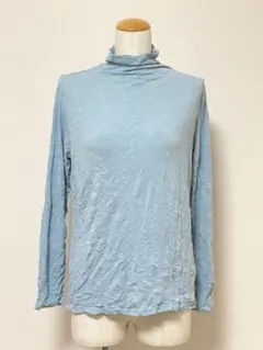 水色 タートルネック 長袖 カットソー トップス 韓国製 インナー レディース