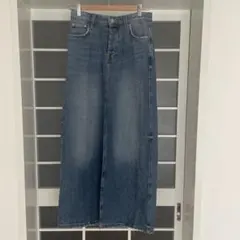 ZARA デニムロングスカート フロントボタン S