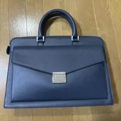 FURLA メルキュリオ LEON掲載 2way ネイビー レザービジネスバッグ FURLA メルキュリオ LEON掲載 2way ネイビー レザービジネスバッグ