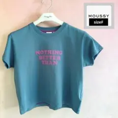 一回着用【MOUSSY ♡マウジー】レイヤードロゴ　Tシャツ　青　F