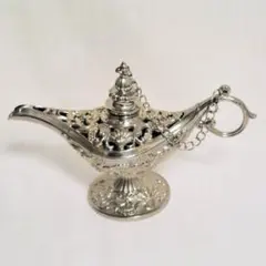 トルコ製 魔法のランプ オブジェ シルバーカラー アラジン風 装飾 インテリア