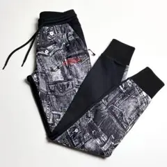 【新品未使用】ディーゼルスポーツ/デニム柄プリントジョガーパンツ/トラックパンツ