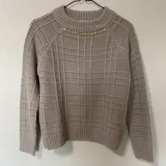 earth music&ecology ケーブルニット M ラベンダー