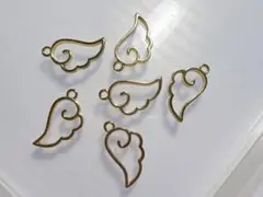 ②フレームパーツ　天使の羽　ゴールド　6こ