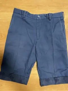 COMME CA MENネイビー コットン混紡 ショートパンツ