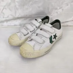コンバース CONVERSE 24.5cm 白 緑 ベルクロ スニーカー