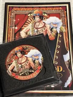 ワンピース　麦わらストア限定　バースデープレミアム缶バッジ　輩ブロマイド　エース