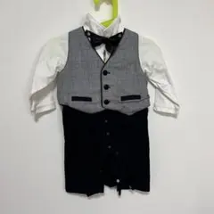セレモニースーツ グレー/黒ボウタイ付き