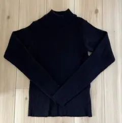 moment+ 12G 袖口ボタン ボトルネック リブニット（Mサイズ）