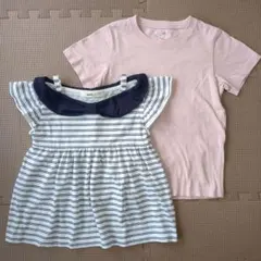 【まとめ売り】無印良品　ライトオン　半袖Tシャツ　ボーダーカットソー　2点セット