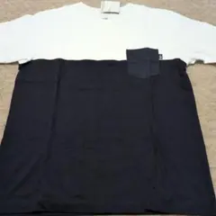 ノースフェイス S/S 2 TONE POCKET TEE ホワイト/ネイビー