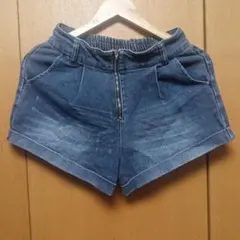 デニム ショートパンツ ジッパー付き