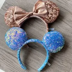 ディズニー　スパンコールカチューシャセット
