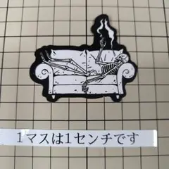 骸骨 ソファ ステッカー　No.S460