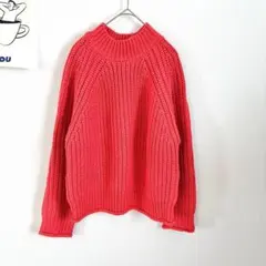 ジーユー/GU チャンキーニット　ハイネックセーター　華やか　ラグランスリーブ