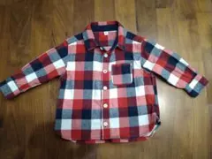 無印良品　 MUJI 　長袖シャツ　チェック柄　ベビー用シャツ　80cm