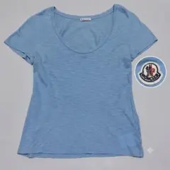 MONCLER Tシャツ ロゴ ワッペン スカイブルーのサムネイル