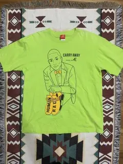 ASIDE グラフィックTシャツ ライムグリーン XL idiot