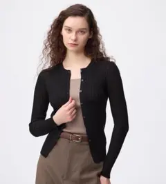 ★新品★ GU シアーリブカーディガン ブラック Mサイズ