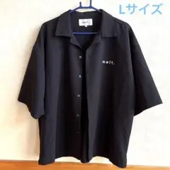 メンズ　半袖シャツ　ボタンシャツ　Lサイズ　黒　ブラックのサムネイル