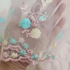 手染め】ゆめかわパステルレインボー レース生地 手芸素材 - メルカリ