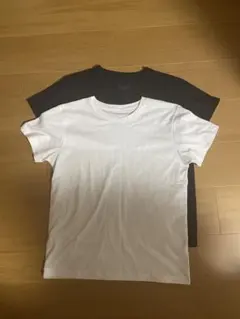 無印　クルーネックT ホワイト/ブラック Tシャツ 2枚セット Mサイズ