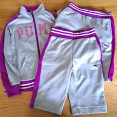 PUMA プーマ ジャージ 上下セット 女の子 130 グレー× パープル - メルカリ