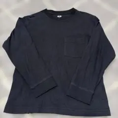 UNIQLOブラック 長袖カットソー ポケット付き
