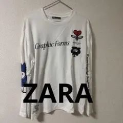 ⭐︎ZARA ⭐︎美品グラフィックプリント 長袖Tシャツ L