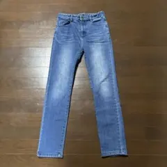 GLAZOS キッズ 160cm ブルー デニムパンツ ウエスト調節ゴム