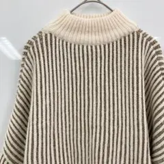 【SELECT MOCA】バイカラー リブ編み オーバーニット Fサイズ