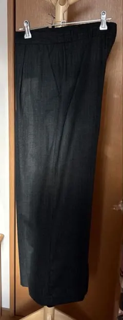 【値下げ！】美品　ZARA 起毛　ワイドパンツ　ダークグレー　　Lサイズ