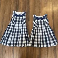 親子ペア ネイビー ストライプ ワンピース リンクコーデ 母娘 お揃い 