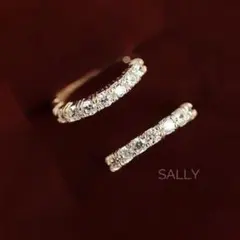 new【ゴールド】ステンレス　ジルコニア　ラインフープピアス12mm