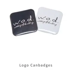 【完売品/レア】　w.o.d. 缶バッジ　スクエア　ブラック&ホワイト