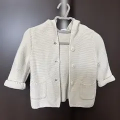 BabyGAP アイボリー フード付きニットアウター 3-6ヶ月　60センチ