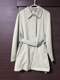 【格安！】バーバリー　薄いグリーン ベルト付きトレンチコート
