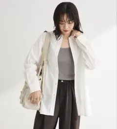 新品 UVカットシャツ オーバーサイズ 長袖シャツ オフホワイト