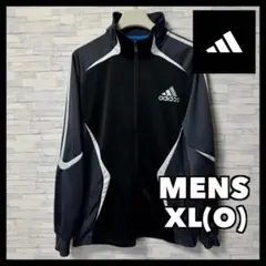 adidas ブラック グレー ジャージ XL ビッグパフォーマンスロゴ 刺繍