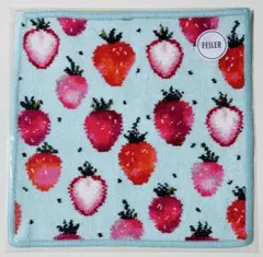 ラブラリーバイフェイラー ストロベリードット ハンカチ ペールグリーン いちご