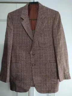 ブラウン系 チェック柄 テーラードジャケット